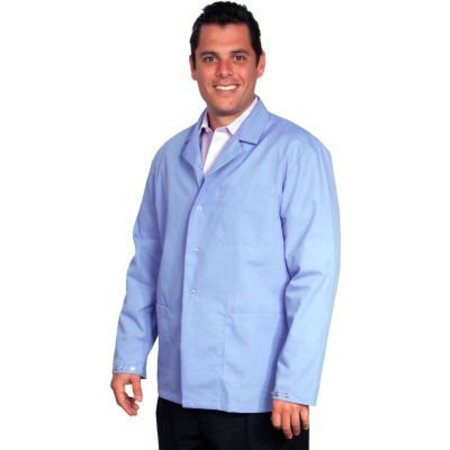 SUPERIOR SURGICAL MANUFACTURING Unisex Microstat ESD Short Coat, Blue, L 425L